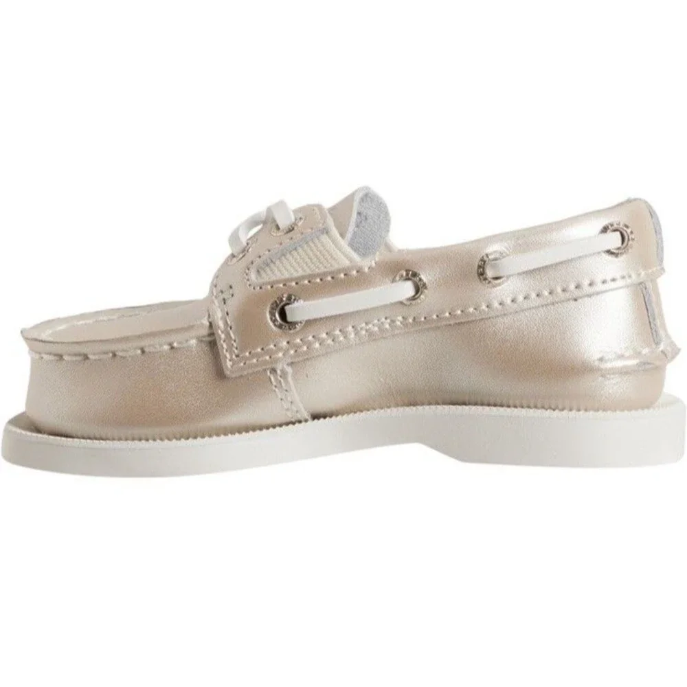 Sperry Toddler Boat Shoes Size 7M Girls/Unisex Champagne New In Box MSRP $55